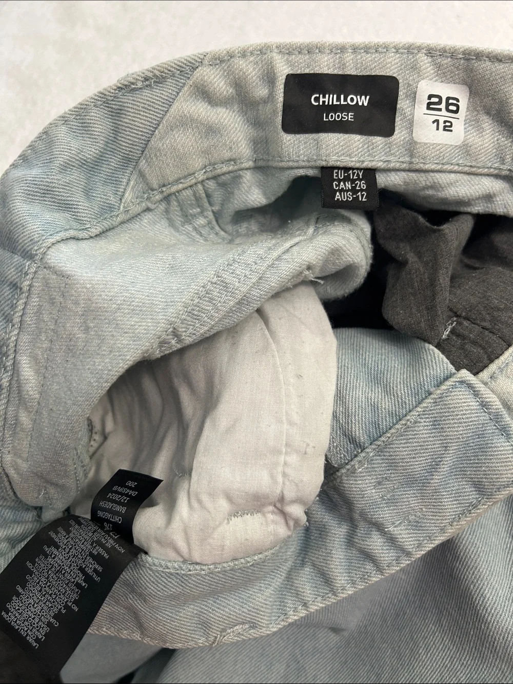Volcom 12 (26) Jeans Big Boy Youth Chillow in Light Blue Loose Baggy Skater NWT